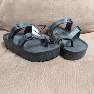 Mixit Black Platform Strappy Sandals